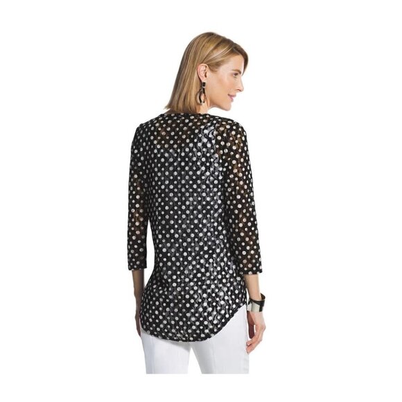 CHICO'S Bristol Lace Dot Top - Size XL - Picture 2 of 10